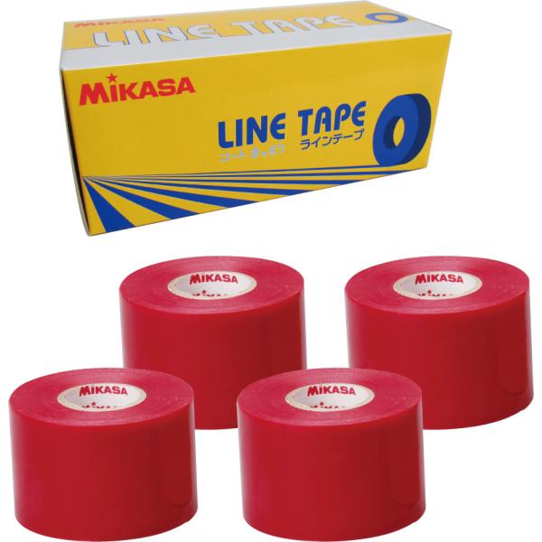 ミカサ ラインテープ(レッド・幅50mm×長さ25m×4巻) 返品種別A