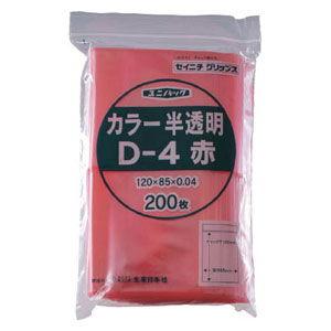 生産日本社  D-4 赤 120×85×0.04 200枚入 D4CR 