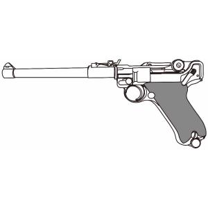 マルシン工業 LUGER P-08 8インチ ランゲラウフ チェッカー木製グリップモデルガン 返品種別B