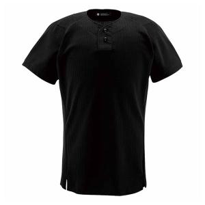 デサント 野球 ソフトボール用ユニフォームシャツ DESCENTE ハーフボタンシャツ DS-DB1012-BLK-L