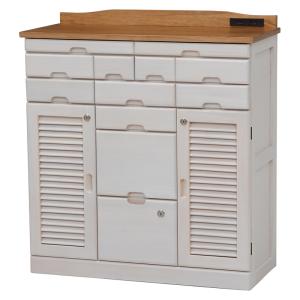 HAGIHARA(萩原) FAX台(ナチュラル/ ホワイト・幅76×奥行32×高さ83cm)多目的収納 MFX-8208NW 返品種別A