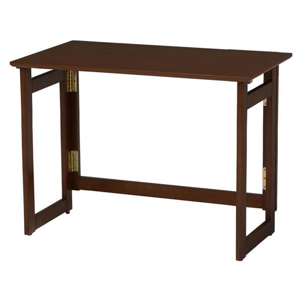 HAGIHARA(萩原) 折りたたみテーブル(ダークブラウン・幅80×奥行40×高さ65cm) VT...