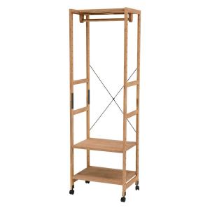 HAGIHARA(萩原) ハンガーラック(ライトブラウン・幅56×奥行40×高さ176cm) MHR-6250LBR 返品種別A