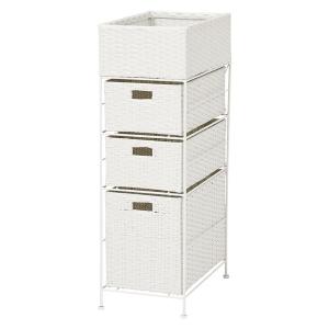 HAGIHARA ランドリーチェスト サニタリー 収納棚 衣類ラック 引出し RAN-2420WH