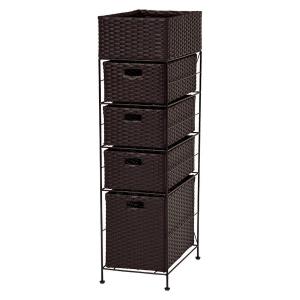 HAGIHARA ランドリーチェスト サニタリー 収納棚 衣類ラック 引出し RAN-2421DBR