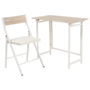 HAGIHARA(萩原) 折りたたみデスクチェアセット(ホワイト) LDC-4778WH 返品種別A