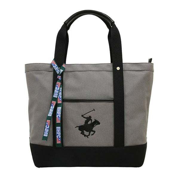 BEVERLY HILLS POLO CLUB キャンバストートバッグL(GR/ BK/ BK)  ...