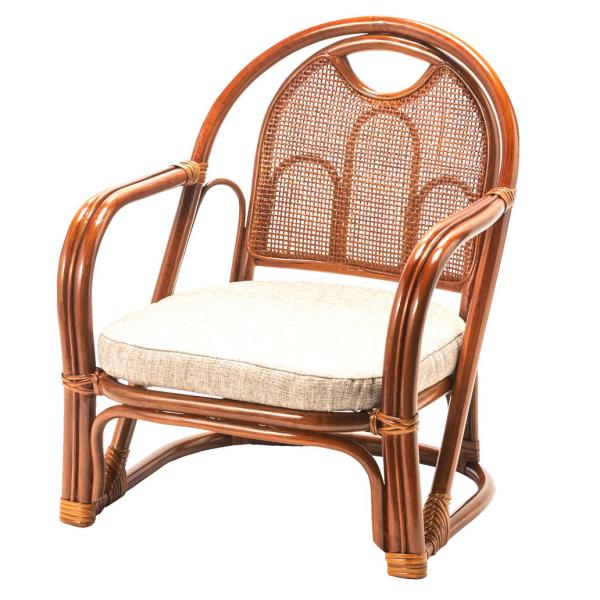 オビタス 籐らくらく椅子 ロー(ブラウン) OTK-202-1-OVITAS 返品種別A