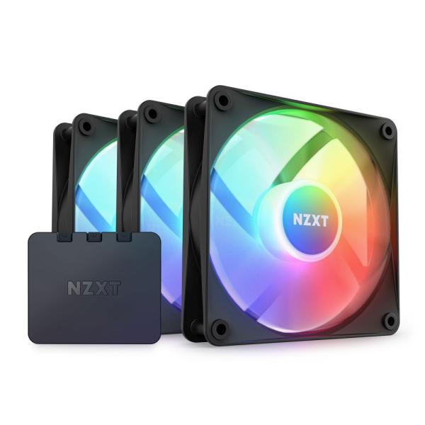 NZXT PCケースファン F Series RGB CORE Fans(120mm×3パック・ブラ...