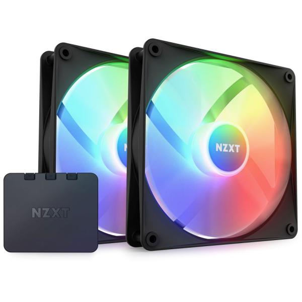 NZXT PCケースファン F Series RGB CORE Fans(140mm×2パック・ブラ...