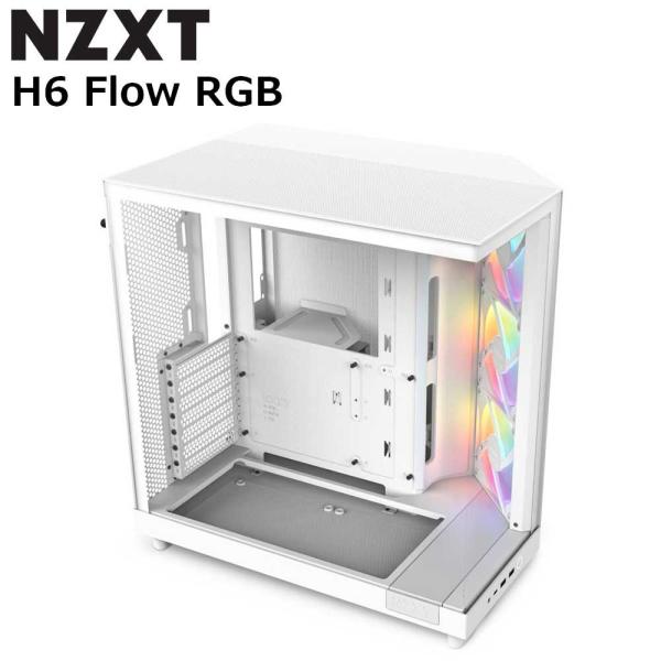 NZXT ミドルタワーPCケース H6 FLOW RGB(ホワイト) CC-H61FW-R1 返品種...