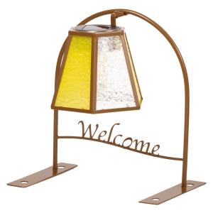 セトクラフト HOME FURNISHING ウェルカムソーラーライト ステンドグラス スクエア setocraft 127-098875