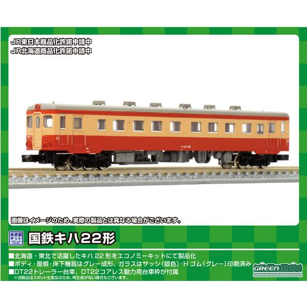 グリーンマックス (再生産)(N) 952 国鉄キハ22形 1両単品(未塗装組立キット) 返品種別B