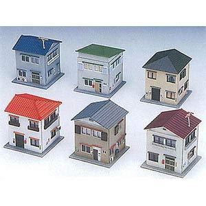 住宅セット（6軒入） （未塗装組立キット） 【グリーンマックス・2137