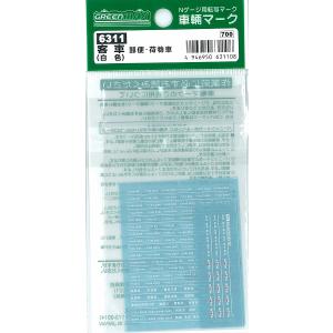 グリーンマックス (再生産)(N) 6311 客車 郵便・荷物車用インレタ(白色) 返品種別B