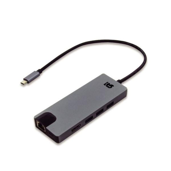 ラトックシステム USB Type-C マルチアダプター(4K 60Hz・PD対応・30cmケーブル...
