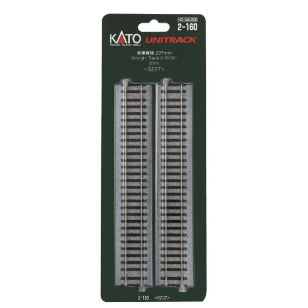 カトー (HO) 2-160 HOユニトラック 直線線路227mm(2本入) 返品種別B