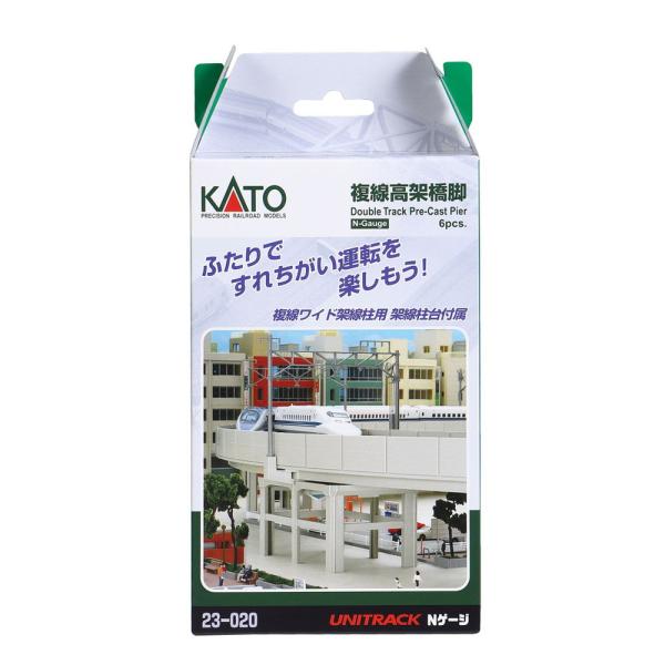 カトー (N) 23-020 複線高架橋脚(複線ワイド架線柱用 架線柱台付属) 返品種別B