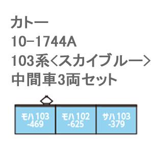 カトー (再生産)(N) 10-1744A 103系＜スカイブルー＞中間車3両セット 返品種別B