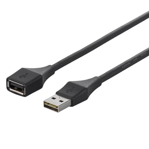バッファロー USB2.0延長ケーブル 3.0m(A to A/ ブラック) BSUAADU2Aシリ...