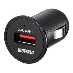 バッファロー 2.4A出力 シガーソケット用USB急速充電器 1ポートタイプ(ブラック) AUTO ...