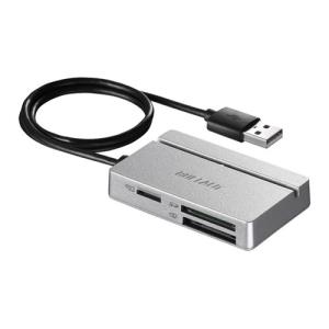 バッファロー USB2.0 マルチカードリーダー スタンダードモデル(シルバー) BSCR100U2SV 返品種別A｜joshin