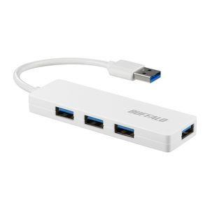 バッファロー USB3.0対応 USBハブ [USB Aオス - USB Aメス×4](ホワイト) ...