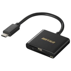 バッファロー Type-C接続 USB 3.2(Gen 1)対応 カードリーダー/ ライター(ブラック) Buffalo BSCR110U3Cシリーズ BSCR110U3CBK 返品種別A｜joshin