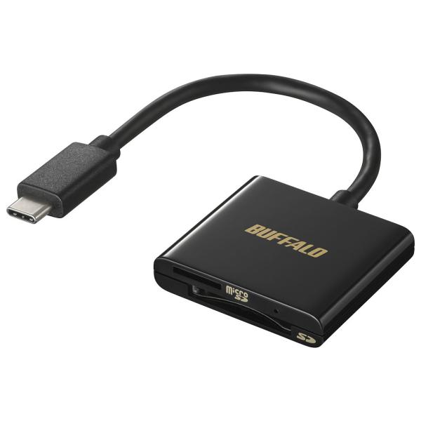 バッファロー Type-C接続 USB 3.2(Gen 1)対応 カードリーダー/ ライター(ブラッ...