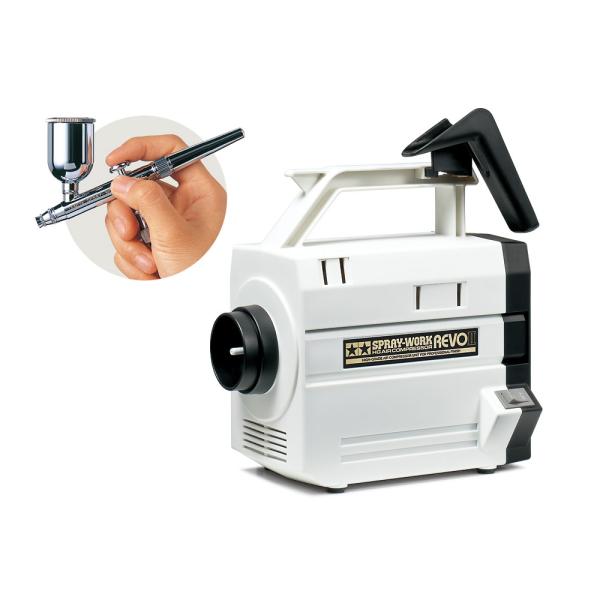 タミヤ スプレーワーク HG コンプレッサーレボII(HG シングルエアーブラシ付)(74543)エ...