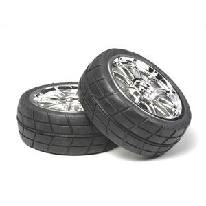 5本スポークホイール白 接着済みラジアルタイヤ4本 (24mm幅