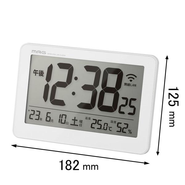 ノア精密 置き掛け兼用時計MAG 無線LAN置掛両用時計 セットレス W-787WH 返品種別A