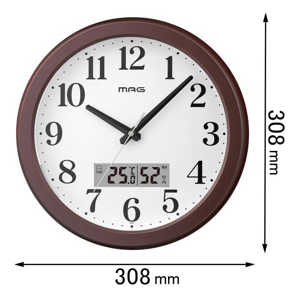 ノア精密 掛け時計MAG アナデジ自動点灯掛時計 明夜(メイヤ) W-810BR-Z 返品種別A