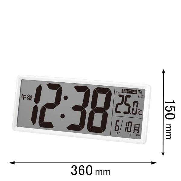 ノア精密 電波置掛兼用時計MAG デジタル電波置掛兼用時計 クリアビュー W-814WH-Z 返品種...