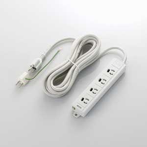 エレコム EU RoHs指令準拠 マグネット付抜け止めタップ 3P式4個口(5.0m) T-ECOH...