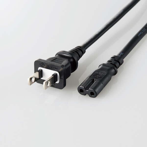 エレコム ACアダプタ用ACケーブル 2.0m(2Pメガネ型プラグ) T-PCM220S 返品種別A