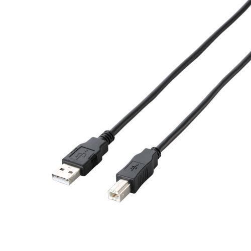 エレコム エコUSB2.0ケーブル A-Bタイプ 1.0m 0.5A ブラック U2C-JB10BK...