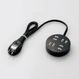 エレコム シャッタータップ 2ピン 4個口 1.0m flecc orbe T-NFL02-2410BK