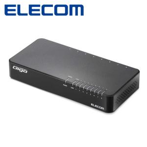 エレコム｜ELECOM Giga対応スイッチングHub/ 8ホート/ プラスチック筐体/ 磁石付き/ 電源内蔵モテル/ ブラック EHC-G08PN2-JB 返品種別A｜Joshin web