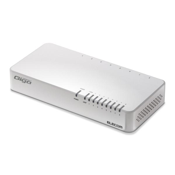 エレコム｜ELECOM Giga対応スイッチングHub/ 8ポート/ プラスチック筐体/ 磁石付き/...