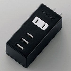 エレコム モバイルUSBタップ(縦向き)USB 3ポート(ブラック) MOT-U05-2132BK 返品種別A｜joshin