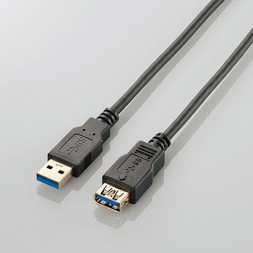 エレコム USB3.0延長ケーブル 1.0m(USB3.0 Aオス - USB3.0 Aメス・ブラッ...