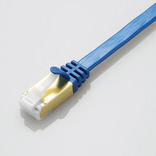 エレコム ツメ折れ防止フラットLANケーブル 0.5m(Cat7対応・ブルーメタリック) LD-TW...