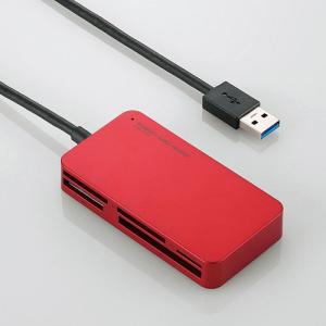 エレコム USB3.0対応カードリーダー/ ライタ(レッド) MR3-A006RD 返品種別A｜joshin