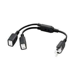 エレコム ACアダプタ用 電源延長コード 2個口・0.2m(ブラック) T-ADR3BK 返品種別A