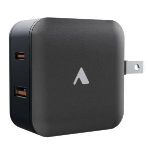 ALPEX PD20W対応 TYPE-C 1ポート / USB1ポート AC充電器 PD-AC02BK
