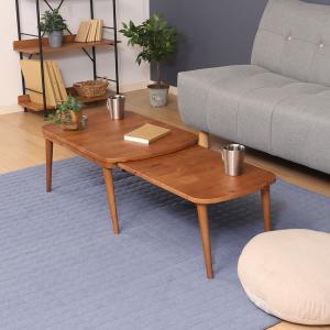 不二貿易 伸長式センターテーブル(ミディアムブラウン) Natural Shignature SLIDE(スライド) 37655 