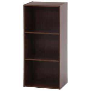 不二貿易 カラーボックス 3段(ブラウン・全体サイズ(約)：幅41.8×奥行29×高さ89cm) 内寸(約)：幅39.0×奥行27.5×高さ27.5cm 43857 返品種別A