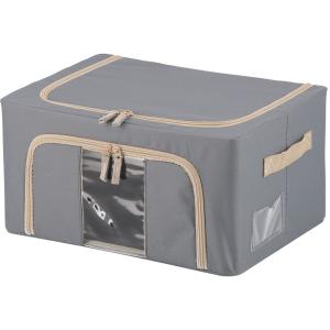 不二貿易 窓付＆積み重ね収納ホックス 22L (グレー) 63511 返品種別A