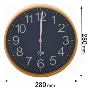 不二貿易 電波掛け時計プライウッド ネイビー 電波 85353